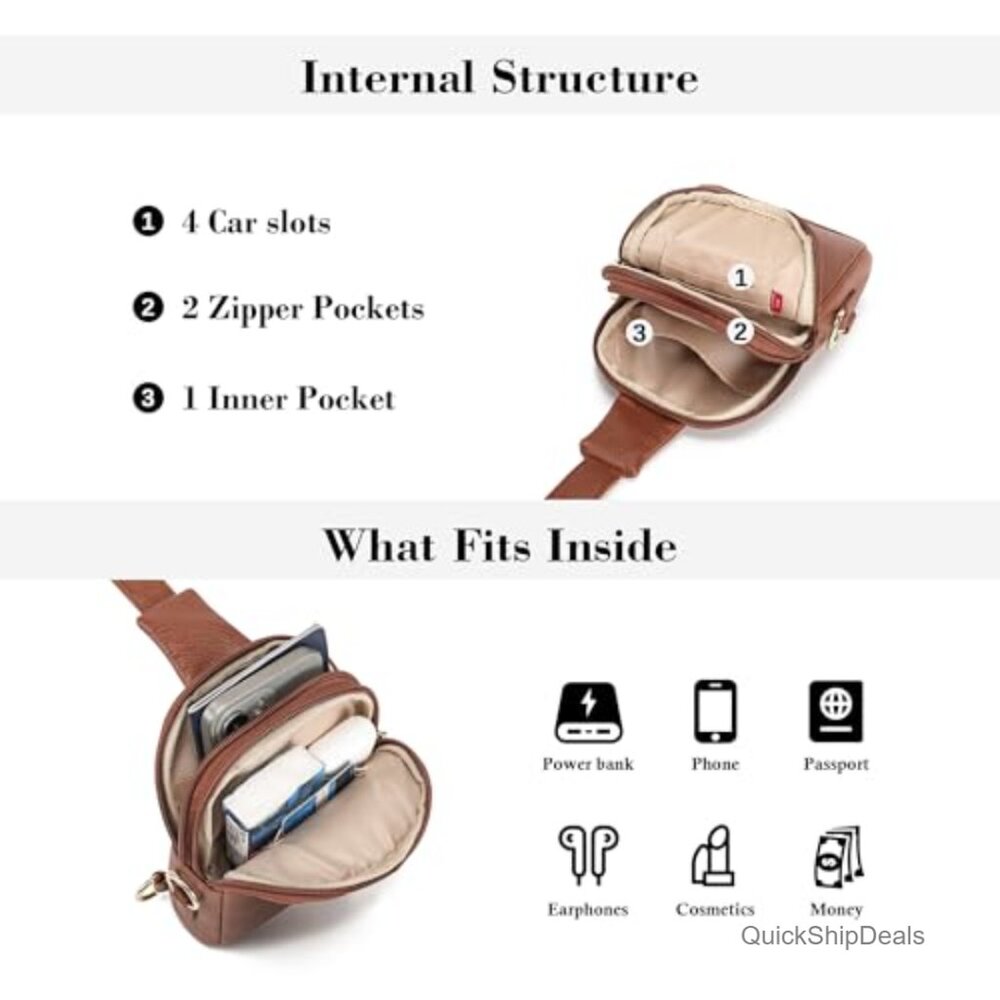 Small Sling Bag for Women Everyday & Travel Crossbody Faux Leather - Picture 5 of 7